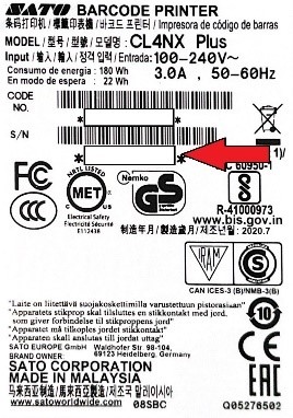 A label with barcode and symbols

Description automatically generated