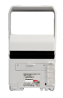 A white printer with a label

Description automatically generated